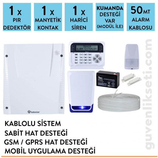 Teknim 1 Dedektörlü Alarm Sistemi ( Gsm/Gprs/Mobil )
